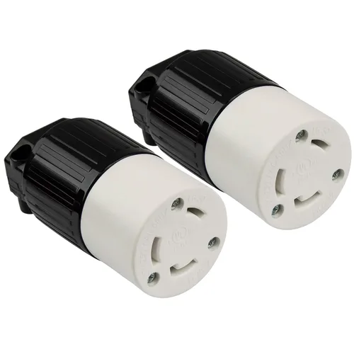Vista 8 de ENERLITES NEMA L6-30R - Conector de bloqueo para generador, enchufe hembra de bloqueo giratorio, 30 amperios, 250 voltios, 2 polos, conexión a
