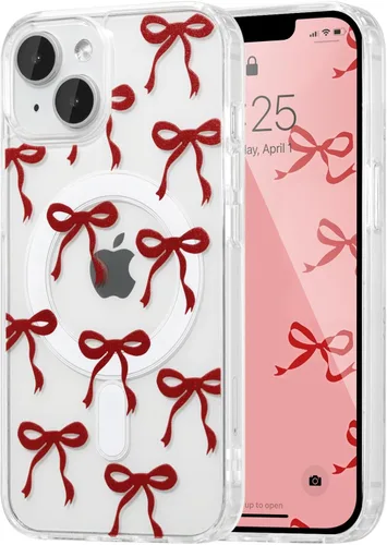 Vista 60 de UEEBAI - Funda magnética para iPhone 11, diseño de lazo, compatible con MagSafe, funda transparente delgada inalámbrica, antiamarilleo, a prueba
