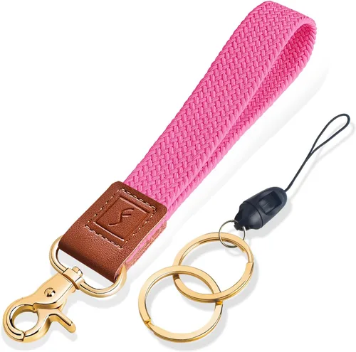 Vista 14 de Fishent Llavero de Muñeca Elástico, Cordones de Muñeca Trenzados Lindos para Llaves, Soporte de Llavero para Mujeres y Hombres, Correa de Muñeca