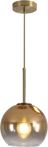 Vista 11 de KCO Iluminación - Lámpara colgante de 3 luces con globos en grupo, candelabro de cristal moderno, lámpara colgante de cristal dorado de 3 luces