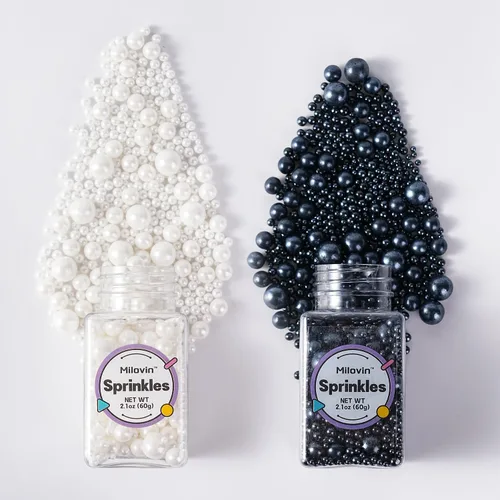 Vista 21 de Chispas comestibles de Navidad para hornear, chispas de Navidad, chispas de nonpareils, chispas rojas y verdes para galletas, magdalenas, fresas