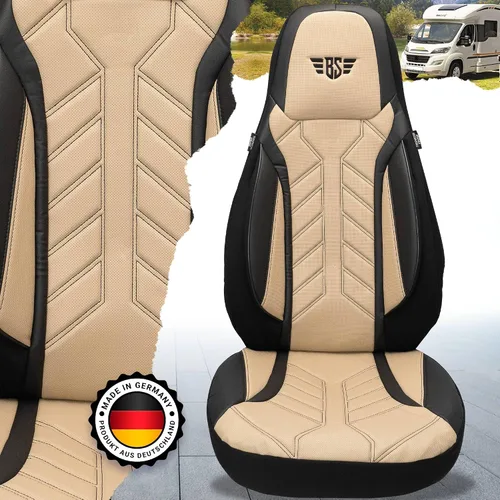 Vista 8 de BREMER SITZBEZÜGE Motorhome Seat Covers for Fiat Ducato Jumper Boxer DPL507 DPL507 - Black/Beige