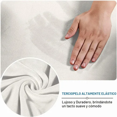Vista 3 de Funda de terciopelo para silla de oficina y computadora para ejecutivos, beige, XL
