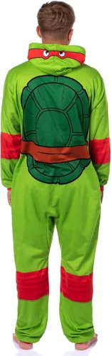 Vista 5 de INTIMO Disfraz de tortuga ninja con capucha para hombre, pijama de dormir para adultos Raphael