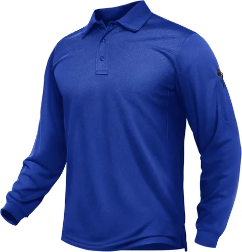 Vista 34 de TACVASEN - Camisas polo de manga larga para hombre de secado rápido, tácticas, para golf, con cuello, ligeras, transpirables, que absorben
