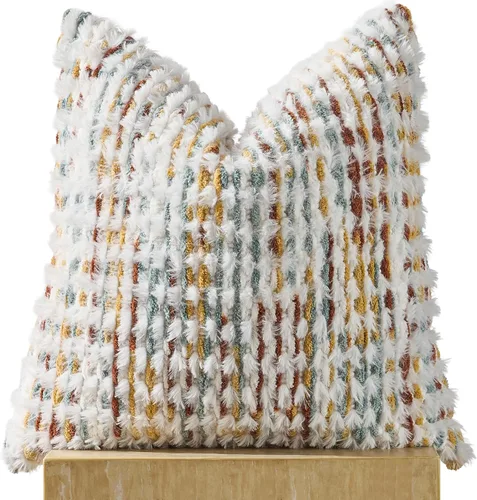 Vista 14 de AmHoo - Funda decorativa de almohada estilo bohemio de chenilla, funda de almohada con borlas tuftadas para sofá, cama, dormitorio, sala de estar