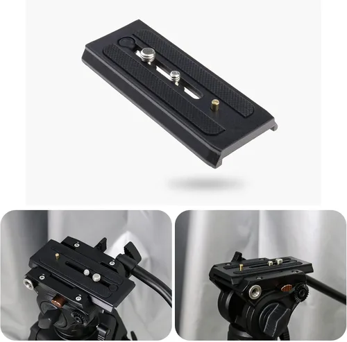 Vista 3 de ECSiNG Reemplazo de placa de liberación rápida para trípode compatible con Manfrotto 501pl 501 500ah 502ah 503hdv 504hd placa de cámara de cambio