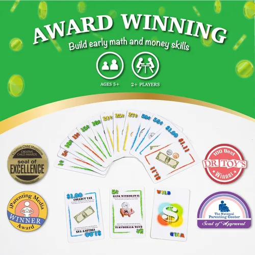 Vista 5 de Juego de cartas de cambio exacto - Juego educativo de conteo de dinero para niños