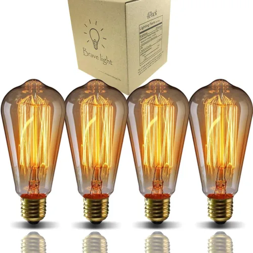 Vista 8 de Bombillas Edison T45, 40 W regulables, 2700 K blanco cálido, base incandescente E26/E27, 110-130 V, filamento de jaula de ardilla, decoración