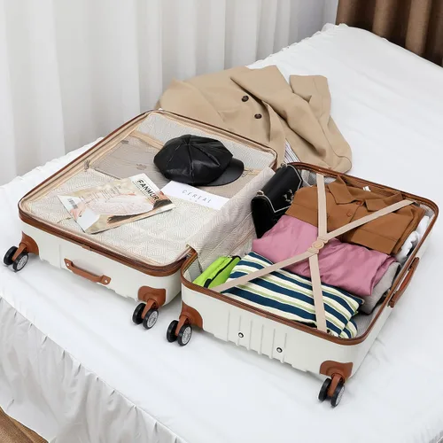 Vista 7 de Miami CarryOn Collins - Juego de equipaje giratorio expandible de 3 piezas, Blanco, Collins