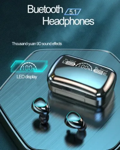 Vista 4 de Audifonos Bluetooth Bluetooth M10 Powerbank Pantalla Tactil