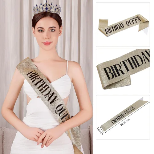 Vista 22 de Tiara para mujer, coronas de reina de cristal, tiaras de princesa con diamantes de imitación, accesorios para el cabello real perfectos para Plateado