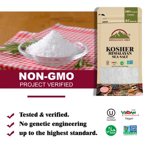 Vista 5 de Himalayan Chef - Sal marina Kosher de Himalaya, sal Kosher de grano fino, reemplazo para sal de mesa, sin yodo, sin refinar, sin OMG, 100% natural