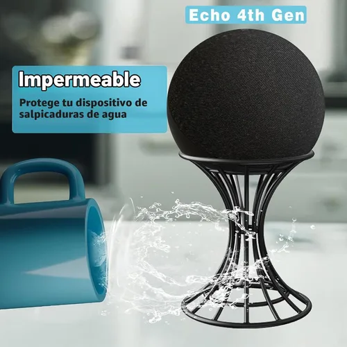 Vista 4 de Soporte de mesa inteligente con altavoz para Echo Dot 5ª/4ª/3ª/2ª generación, Echo 4ª/3ª/2ª generación, Echo Glow, Apple Homepod Mini y Google
