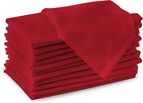 Vista 15 de Encasa XO Juego de 12 servilletas de tela de cóctel Servilletas de mesa de algodón puro Tamaño (9 x 9 pulgadas) B gris sólido Lavable a