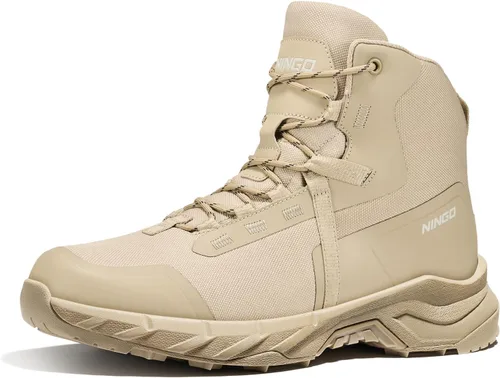 Vista 9 de NINGO Botas de trabajo impermeables con punta suave para hombres, zapatos Negro