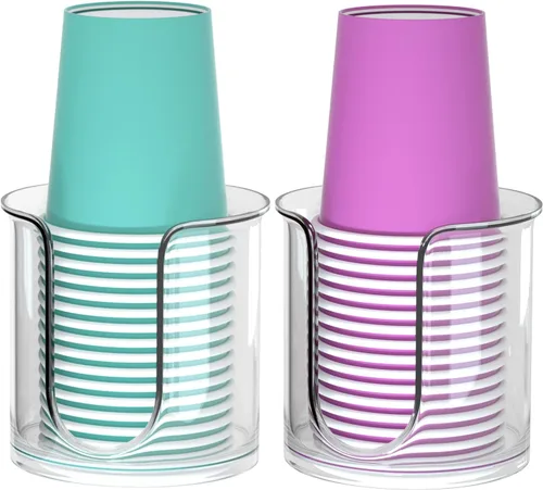 Vista 9 de Dispensador de vasos de baño - Portavasos pequeño para tazas de baño Dixie de 3 oz, tazas de enjuague bucal, dispensador de tazas de 3 a 4 onzas