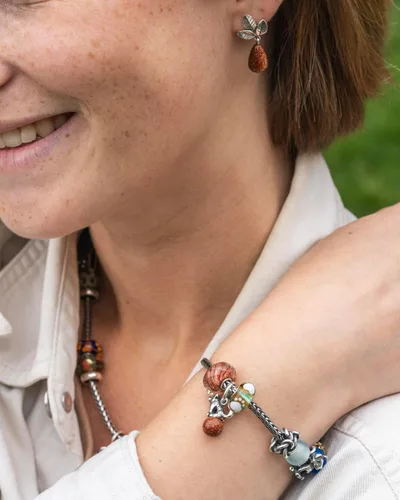 Vista 6 de TROLLBEADS Borla de lealtad ilimitada, Plata esterlina, vidrio aventurina