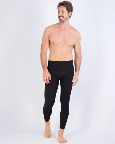 Vista 8 de Real Essentials Paquete de 3: ropa interior térmica para hombre, capa base, pantalones con forro polar con bragueta – parte inferior larga