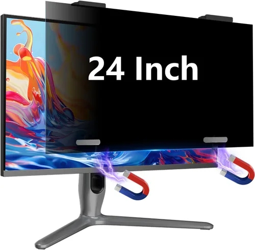 Vista 11 de Pantalla magnética de privacidad de 24 pulgadas para monitor con relación de aspecto 16:9, pantalla de privacidad extraíble para monitor