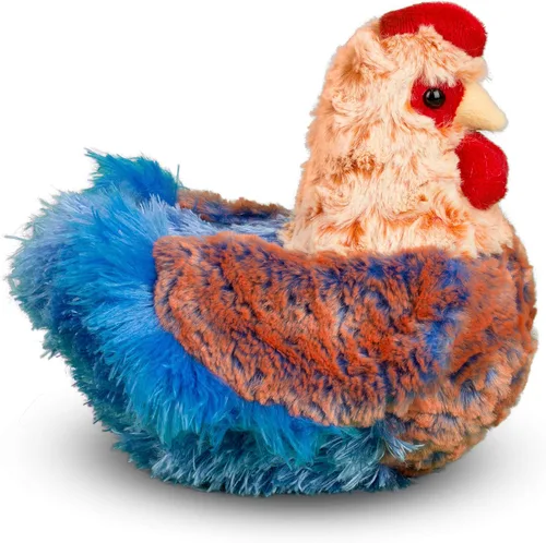 Vista 6 de Gallina de peluche Douglas Henrietta de hilo azul, gallina de peluche