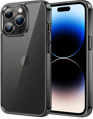 Vista 7 de JETech - Funda para iPhone 14 de 15,5 cm, cubierta a prueba de golpes que no se pone amarilla, parte trasera transparente antiarañazos (negro)