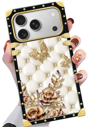 Vista 15 de Funda compatible con iPhone X/Xs, TPU suave de lujo y parte trasera de policarbonato duro para niñas y mujeres, funda protectora a prueba de golpes