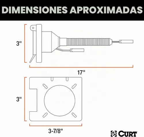 Vista 2 de Adaptador eléctrico de salida dual, plano de°4°vías°57672°CURT
