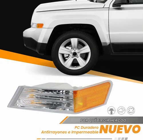 Vista 3 de HERCOO Cubierta de lámpara de luz intermitente frontal Compatible con Jeep Patriot 2007 2008 2009 2010 2011 2013 2014 2015 2016 2017 Luz de esquina