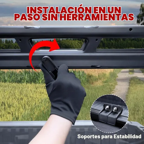 Vista 6 de StarknightMT Ventana trasera transparente compatible con Polaris Ranger XP
