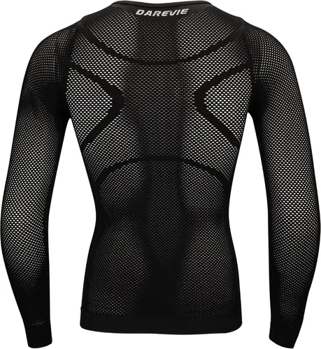 Vista 2 de Darevie Camiseta interior de ciclismo de manga larga para hombre, chalecos de capa base de compresión atlética, camiseta deportiva de malla fresca