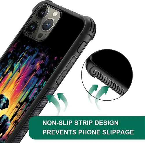 Vista 546 de Funda compatible con iPhone 15, diseño de elefantes africanos, diseño increíble a prueba de golpes, antiarañazos, carcasa trasera de policarbonato