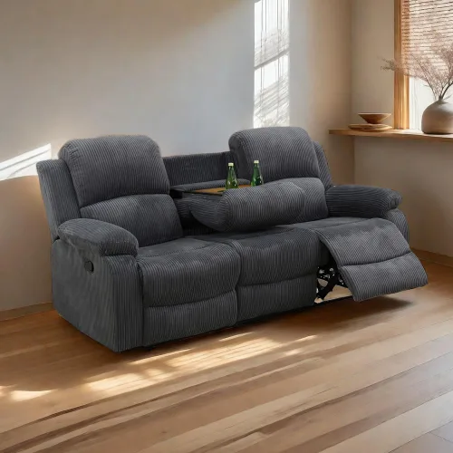 Vista 75 de A Ainehome Juego de Muebles de Sala de Estar de Cuero Reclinable Juego de Sofá Sillón Loveseat Juego de Muebles Sofá para Sala de Estar/Espacio