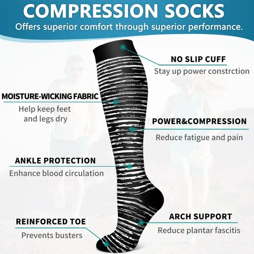 Vista 124 de Bluemaple 6 Pack Copper Compression Socks for Women and Men Circulation-Best Support for Medical, Running,Nursing,Athletic