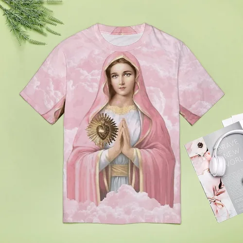 Vista 5 de Nuestra Señora de Guadalupe Virgen María Mujeres Mexicanas Camiseta con estampado completo