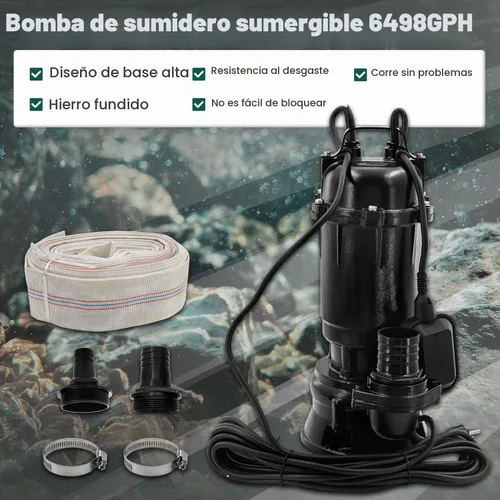 Vista 4 de Bomba sumergible de aguas residuales/efluentes del arrabio de la bomba 220V 2HP del sumidero