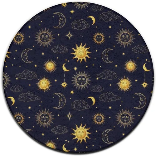 Vista 15 de Alfombra de yoga redonda suave, alfombra grande para decoración del hogar, antideslizante, lavable a máquina, alfombra circular de cocina y oficina