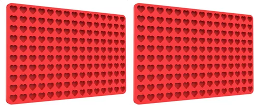 Vista 8 de Moldes de Chocolate en Forma de Corazón Pequeños de Silicona, Moldes de Gomita en Forma de Corazón de Silicona con Raspador (S)