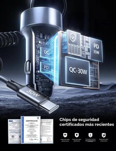 Vista 5 de LISEN Cargador de coche USB C de 90 W para iPhone 17 16 15 Pro Max, carga rápida, súper rápida para iPhone 17 y 16, adaptador USB C para iPhone 17e