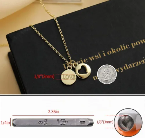 Vista 3 de Kit de estampado en metal de 74 piezas, DkOvn herramientas completas de estampado para joyería con punzón de letra mayúscula y minúscula de 1/8