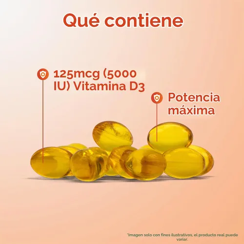 Vista 3 de Fórmulas vitamina D3 Jarrow, 5000IU, 100 geles suaves, D5000, 1, 1 Suplemento de vitamina D para la salud ósea, apoyo inmunológico y apoyo al
