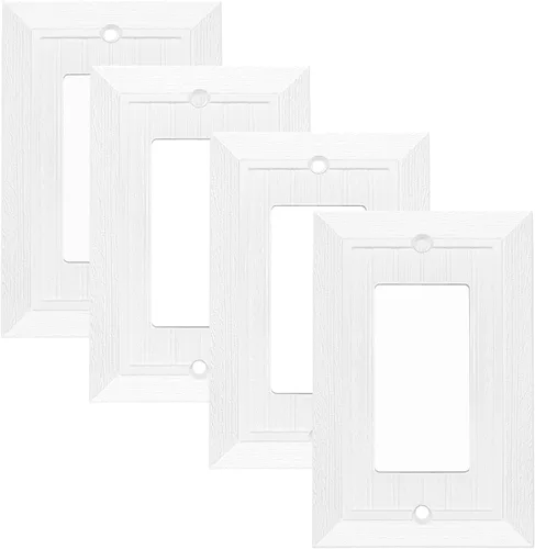 Vista 13 de Placa Decorativa Moderna para Pared con Diseño de Veta de Madera Retro, Cubierta de Interruptor, Cubierta de Tomacorriente para Interruptor de Luz