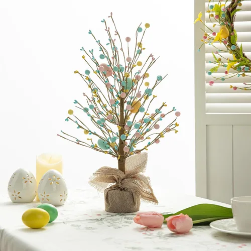 Vista 19 de Glitzhome Árbol de mesa de bayas rojas de Navidad de 16 pulgadas de alto con base de arpillera, centro de mesa decorativo de bayas para Navidad Día