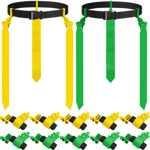 Vista 12 de Hungdao Cinturones y banderas de fútbol para 10/12 jugadores, cinturones de fútbol ajustables para niños, adolescentes, adultos, entrenamiento