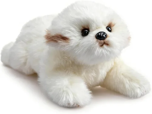 Vista 11 de HollyHOME Peluche maltés realista de perro maltés, regalo para mascotas, 13 pulgadas