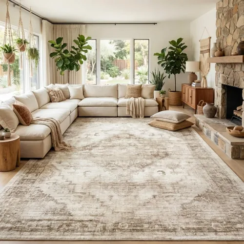 Vista 22 de Garvee Alfombra vintage Beige
