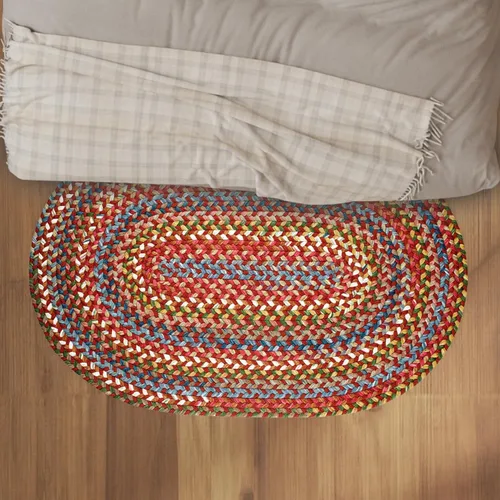 Vista 21 de Rhody Rug Country Jewel CJ35 - Alfombra trenzada ovalada de bronce de 2 x 3 pies, decoración del hogar, alfombra de piso o alfombra de dormitorio