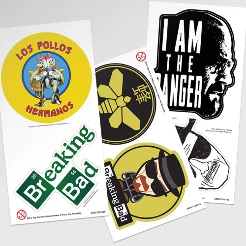 Vista 2 de Pegatinas coleccionables Breaking Bad con Heisenberg y Los Pollos Hermanos