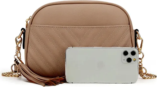 Vista 2 de lola mae Bolso bandolera acolchado, bolso de hombro de diseño moderno