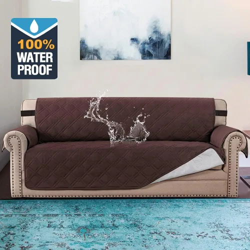 Vista 2 de H.VERSAILTEX Funda de sofá 100 % impermeable, lavable, funda de sofá antideslizante para 3 cojines, protector de muebles para mascotas, fundas